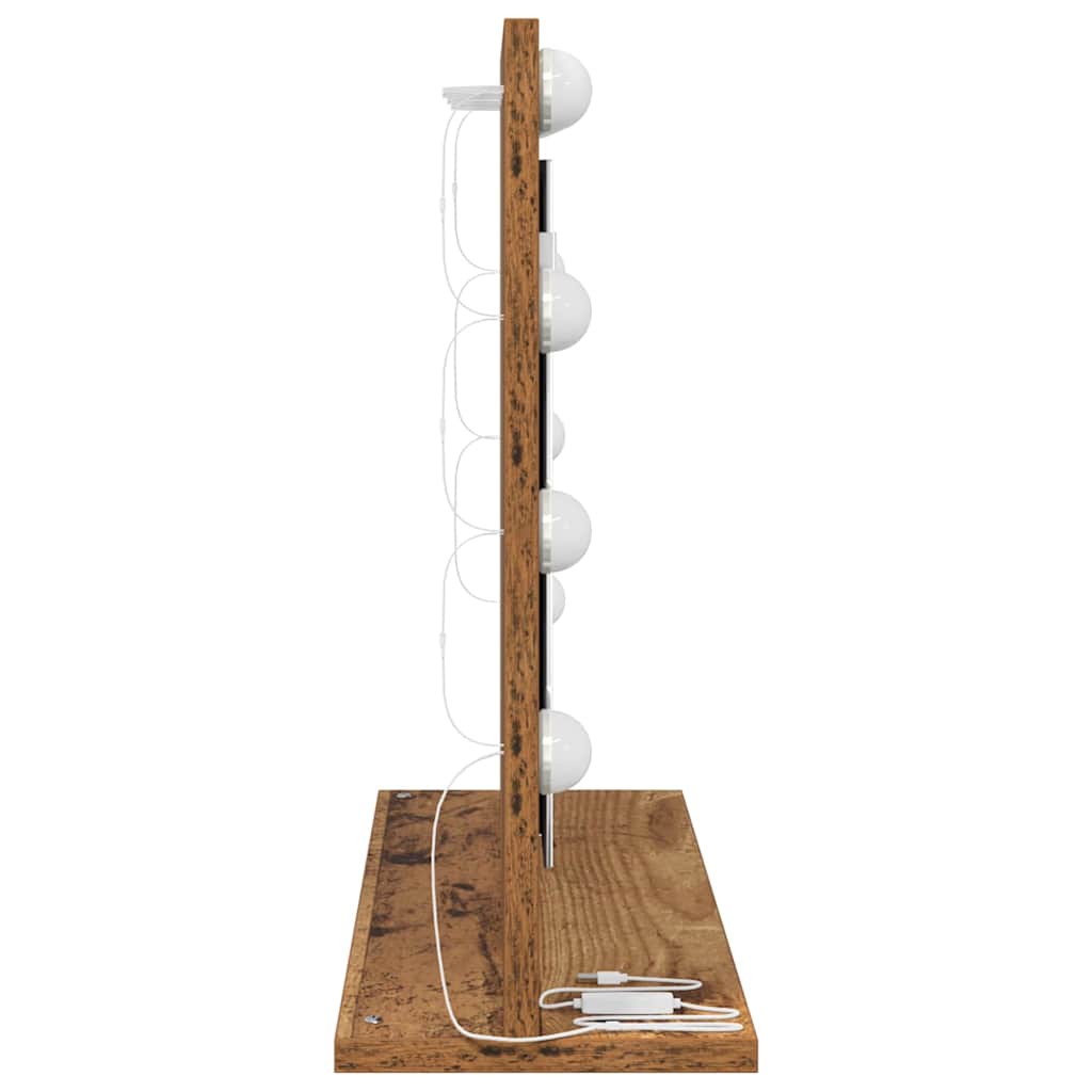 Schmink Spiegel Rechthoekig met spiegel Oudhout 60 x 45 x 18 cm is nu te koop bij PeponiXL, paradijselijk wonen!