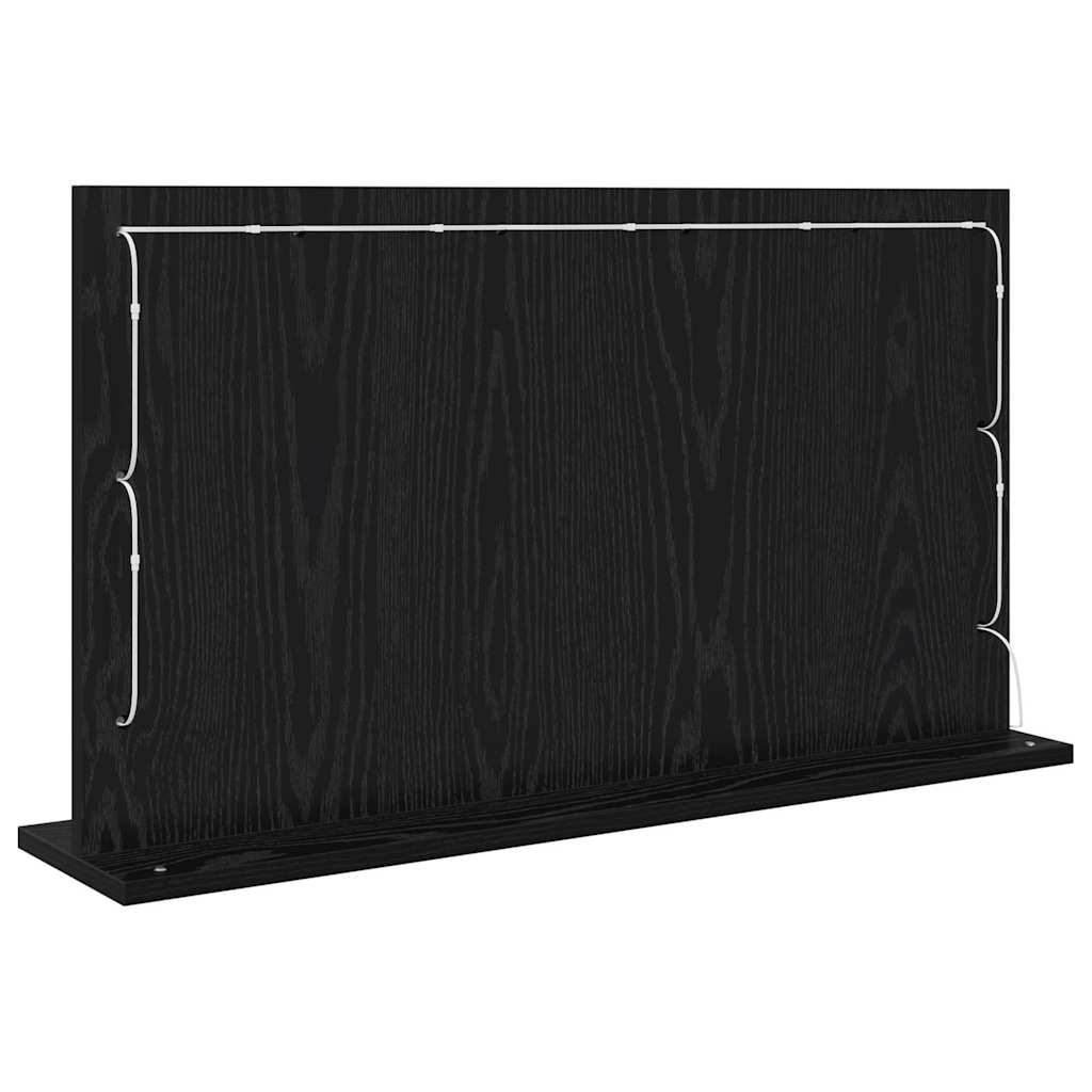 Schmink Spiegel Rechthoekig Zwart Eiken 80 x 45 x 18 cm is nu te koop bij PeponiXL, paradijselijk wonen!