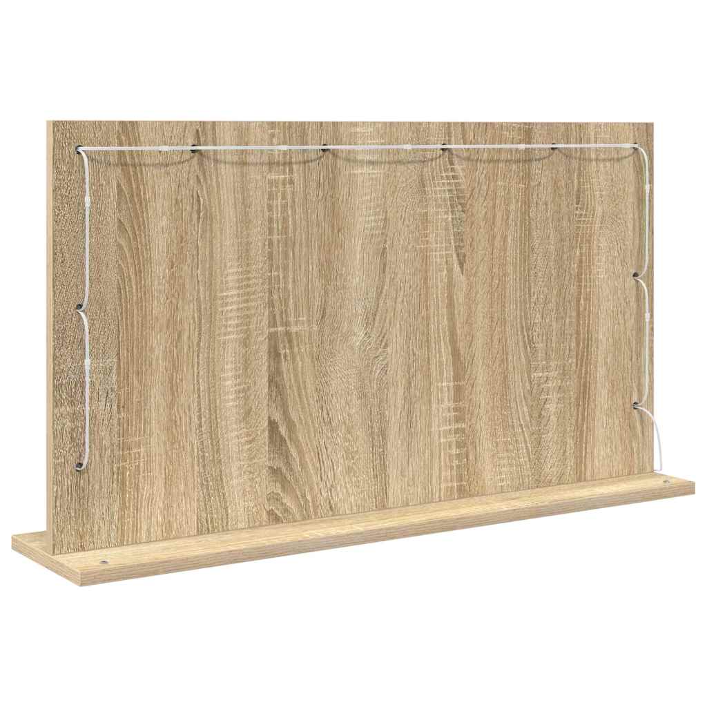 Schmink Spiegel Rechthoekig Sonoma Eiken 80 x 45 x 18 cm is nu te koop bij PeponiXL, paradijselijk wonen!