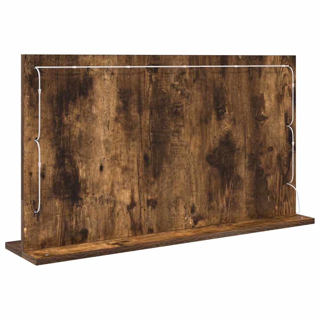 Schmink Spiegel Rechthoekig Gerookt eiken 80 x 45 x 18 cm is nu te koop bij PeponiXL, paradijselijk wonen!