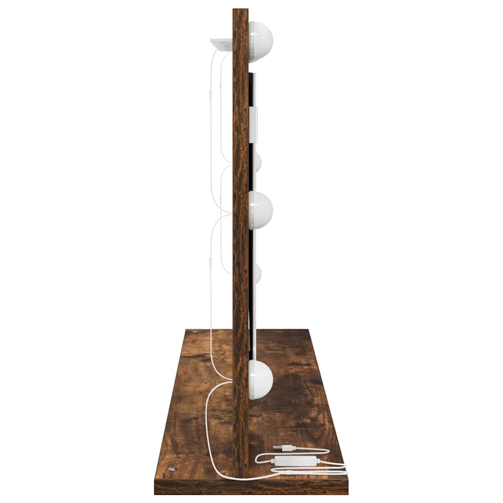 Schmink Spiegel Rechthoekig Gerookt eiken 80 x 45 x 18 cm is nu te koop bij PeponiXL, paradijselijk wonen!