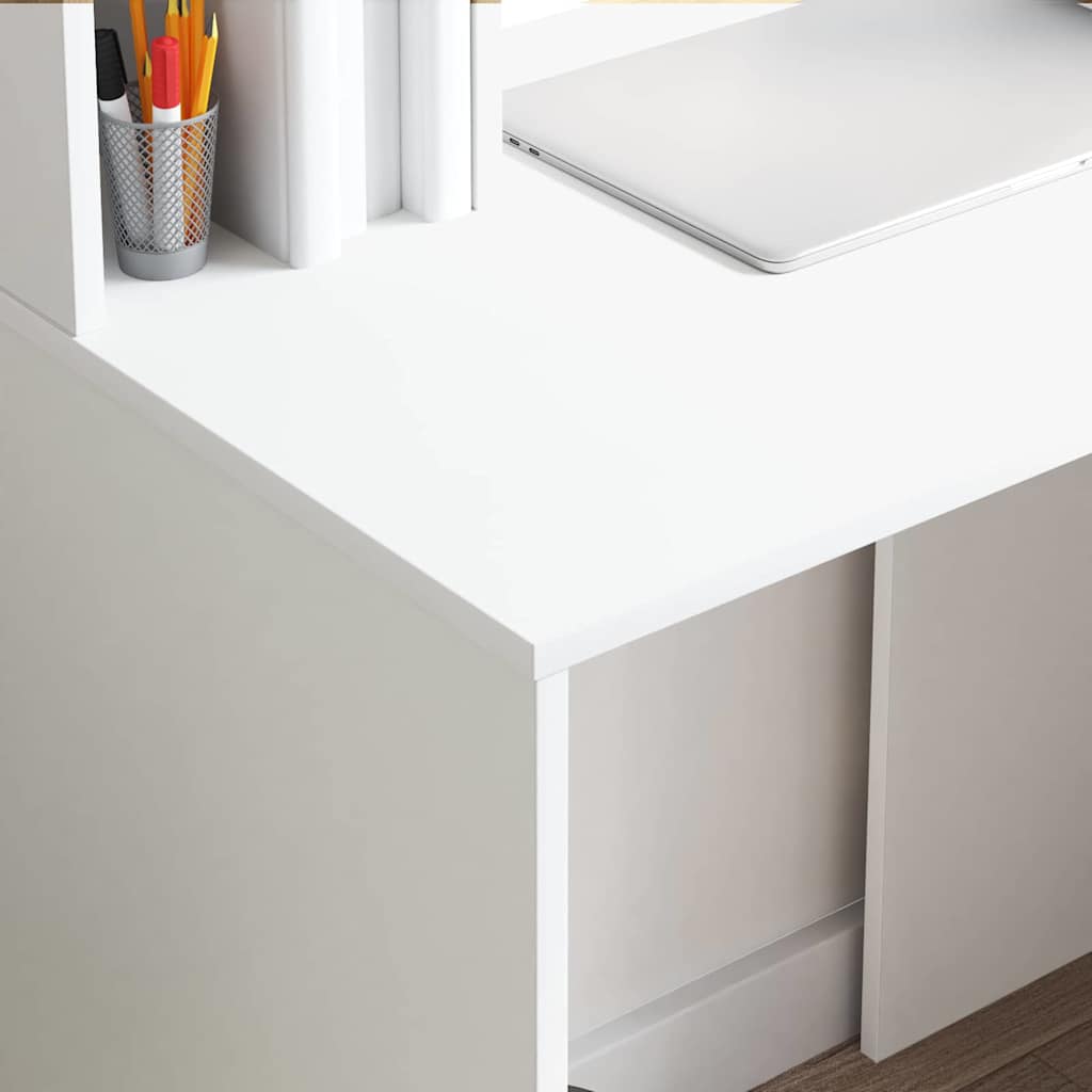 Bureau met plank met opslag Wit 91 x 50 x 149 cm Bewerkt hout is nu te koop bij PeponiXL, paradijselijk wonen!