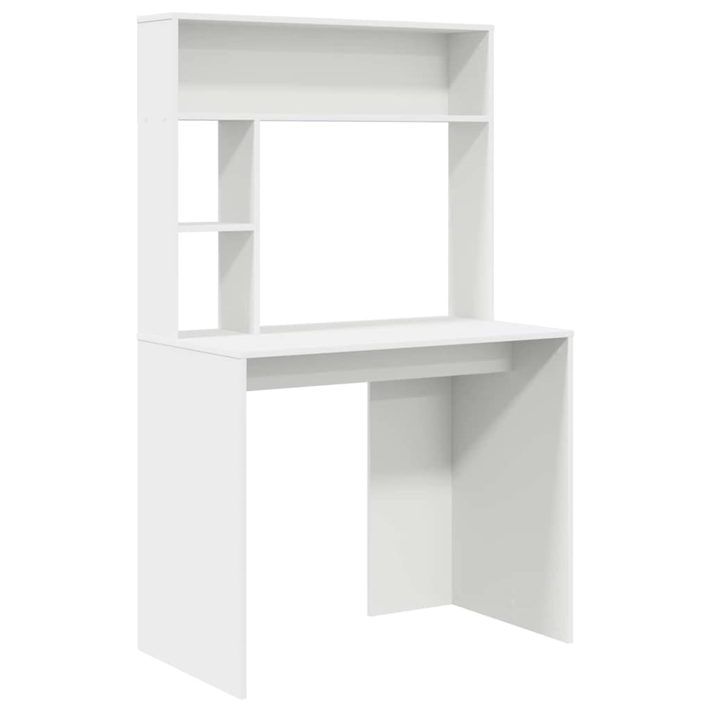 Bureau met plank met opslag Wit 91 x 50 x 149 cm Bewerkt hout is nu te koop bij PeponiXL, paradijselijk wonen!