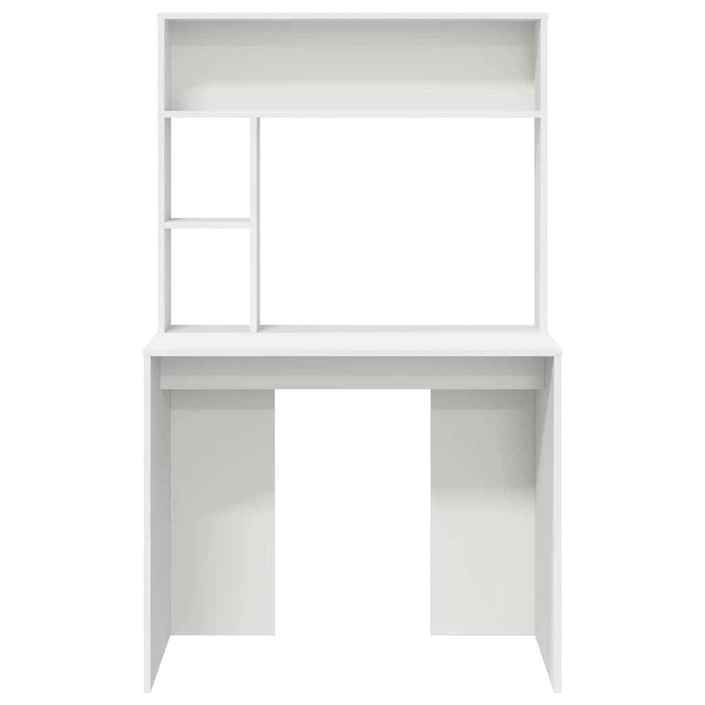Bureau met plank met opslag Wit 91 x 50 x 149 cm Bewerkt hout is nu te koop bij PeponiXL, paradijselijk wonen!