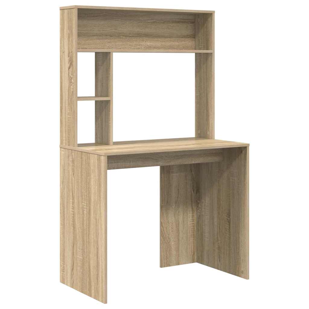 Bureau met plank Sonoma Eiken 91 x 50 x 149 cm Bewerkt hout is nu te koop bij PeponiXL, paradijselijk wonen!