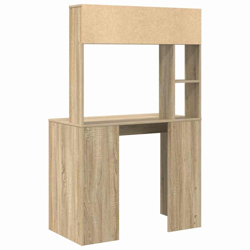 Bureau met plank Sonoma Eiken 91 x 50 x 149 cm Bewerkt hout is nu te koop bij PeponiXL, paradijselijk wonen!