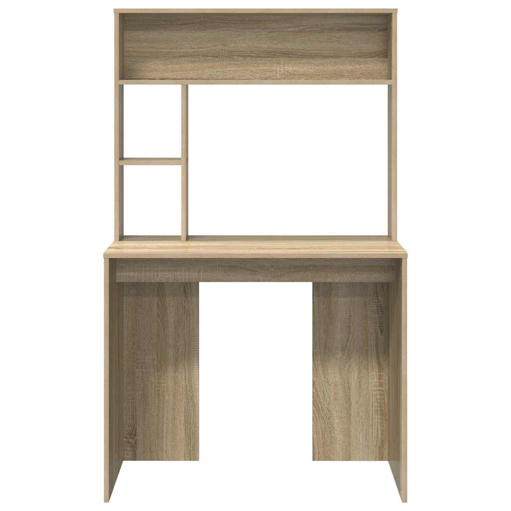 Bureau met plank Sonoma Eiken 91 x 50 x 149 cm Bewerkt hout is nu te koop bij PeponiXL, paradijselijk wonen!