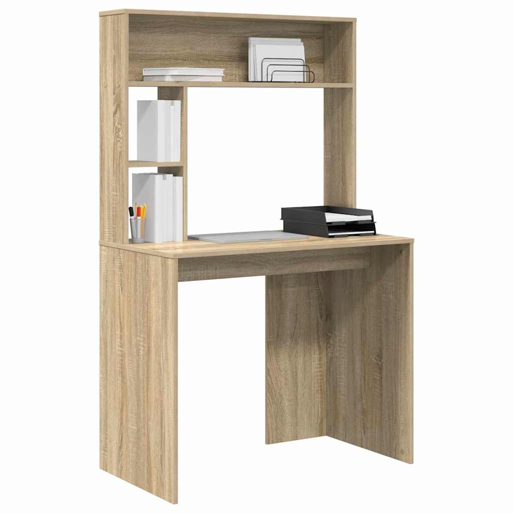 Bureau met plank Sonoma Eiken 91 x 50 x 149 cm Bewerkt hout is nu te koop bij PeponiXL, paradijselijk wonen!