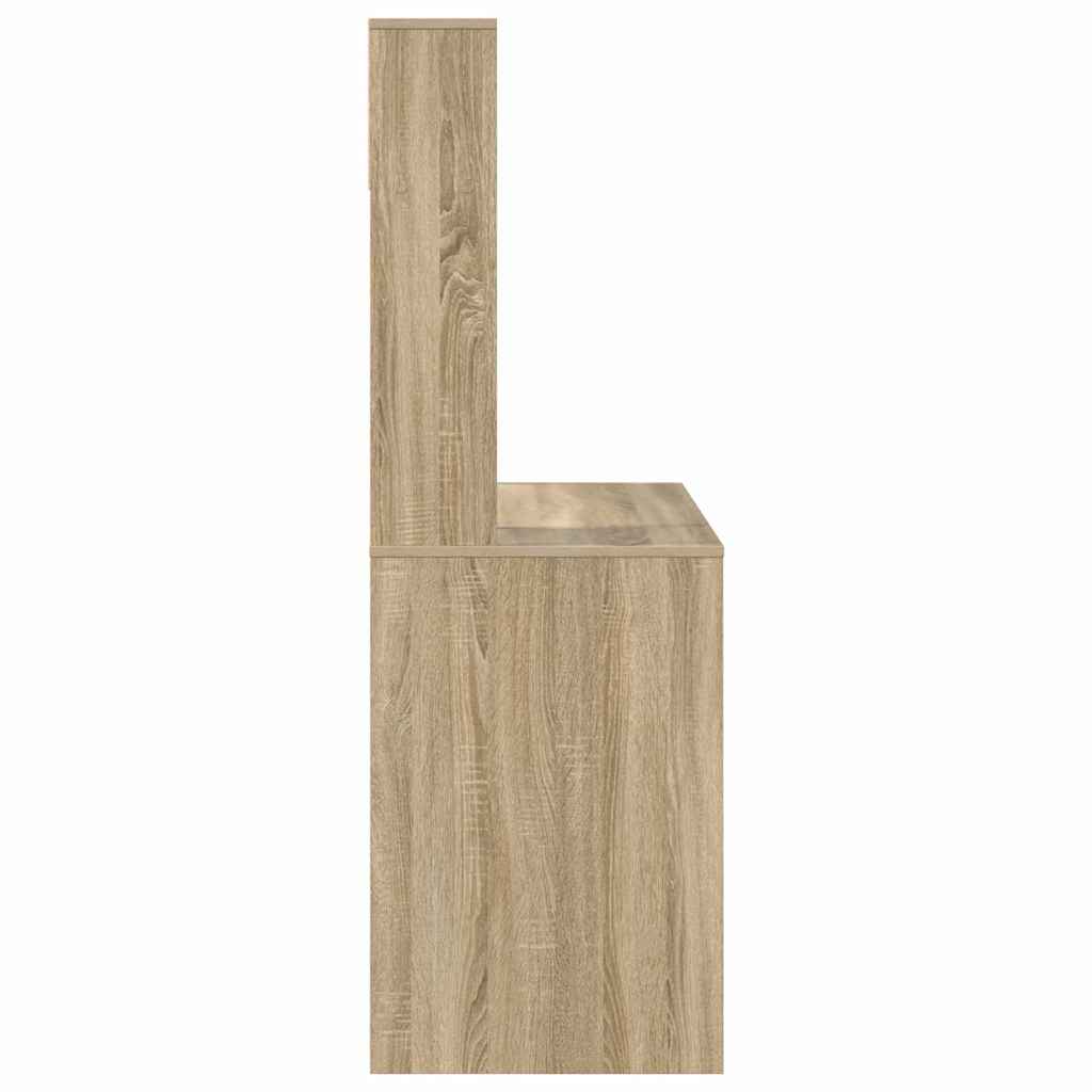 Bureau met plank Sonoma Eiken 91 x 50 x 149 cm Bewerkt hout is nu te koop bij PeponiXL, paradijselijk wonen!