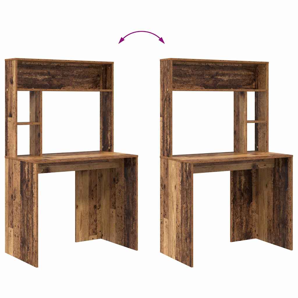 Bureau met plank Oud Hout 91 x 50 x 149 cm Bewerkt hout is nu te koop bij PeponiXL, paradijselijk wonen!