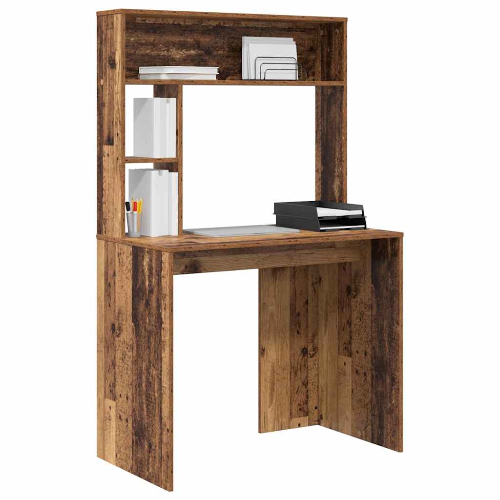 Bureau met plank Oud Hout 91 x 50 x 149 cm Bewerkt hout is nu te koop bij PeponiXL, paradijselijk wonen!