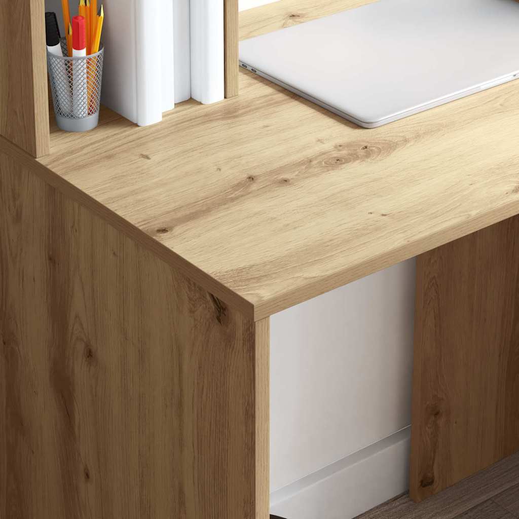 Bureau met plank Artisan Eiken 91 x 50 x 149 cm Bewerkt hout is nu te koop bij PeponiXL, paradijselijk wonen!