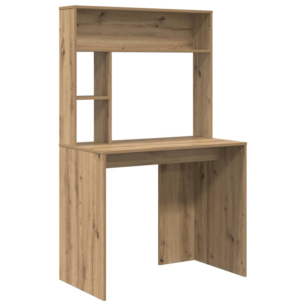 Bureau met plank Artisan Eiken 91 x 50 x 149 cm Bewerkt hout is nu te koop bij PeponiXL, paradijselijk wonen!