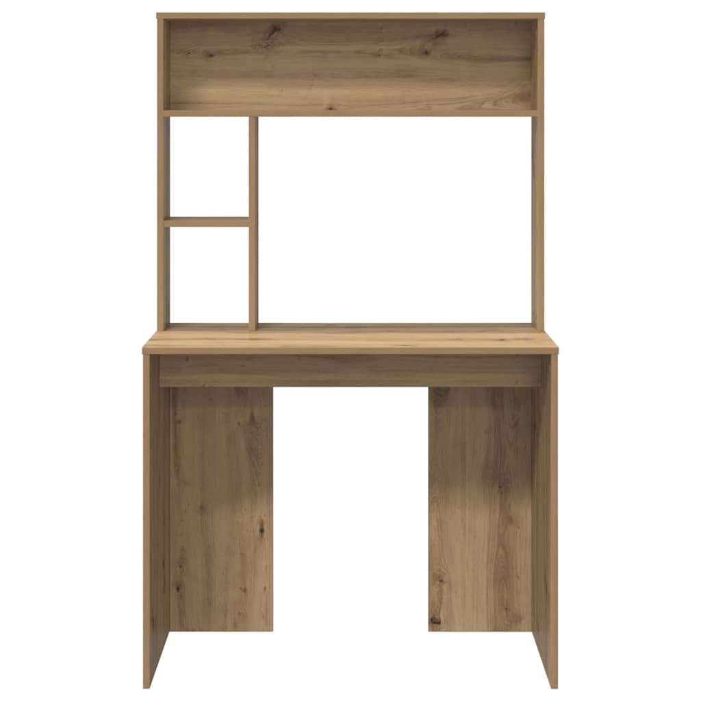 Bureau met plank Artisan Eiken 91 x 50 x 149 cm Bewerkt hout is nu te koop bij PeponiXL, paradijselijk wonen!