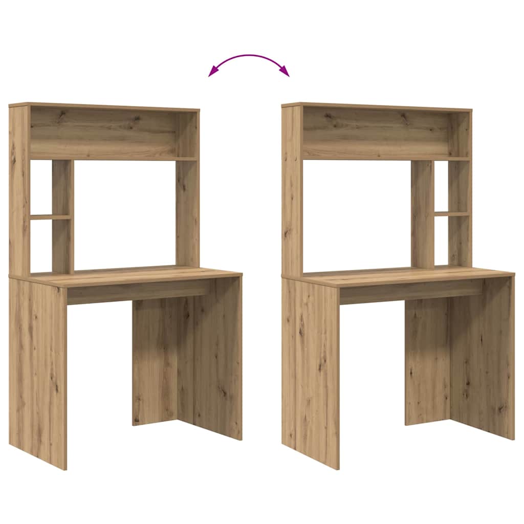 Bureau met plank Artisan Eiken 91 x 50 x 149 cm Bewerkt hout is nu te koop bij PeponiXL, paradijselijk wonen!