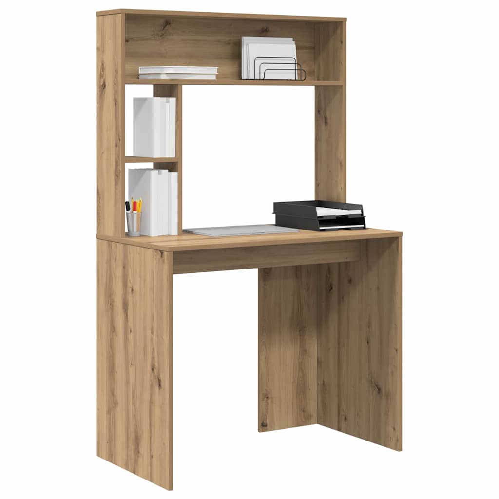 Bureau met plank Artisan Eiken 91 x 50 x 149 cm Bewerkt hout is nu te koop bij PeponiXL, paradijselijk wonen!