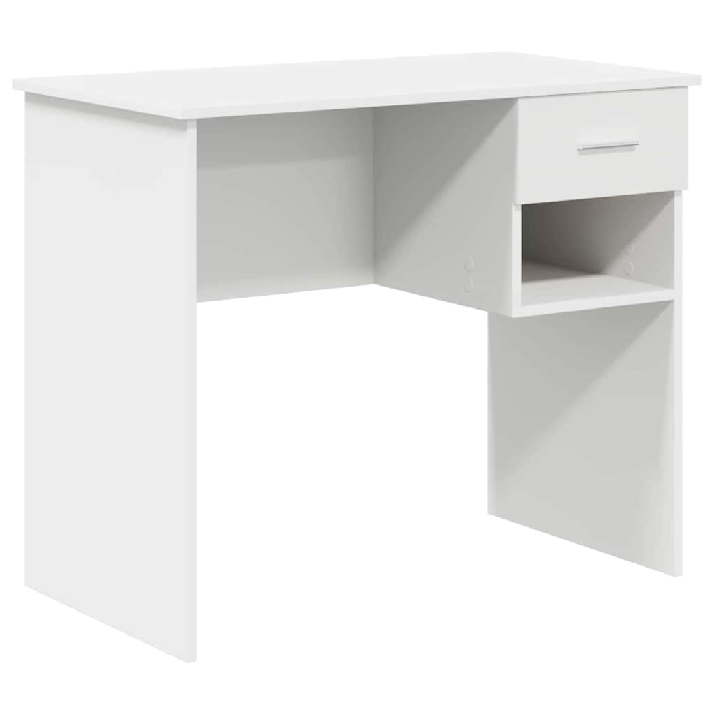 Bureau met lade met plank Wit 90 x 49 x 75 cm Bewerkt hout is nu te koop bij PeponiXL, paradijselijk wonen!