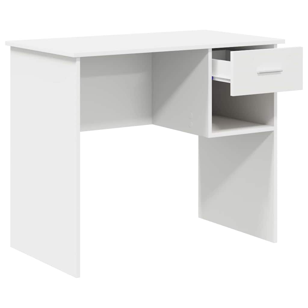 Bureau met lade met plank Wit 90 x 49 x 75 cm Bewerkt hout is nu te koop bij PeponiXL, paradijselijk wonen!