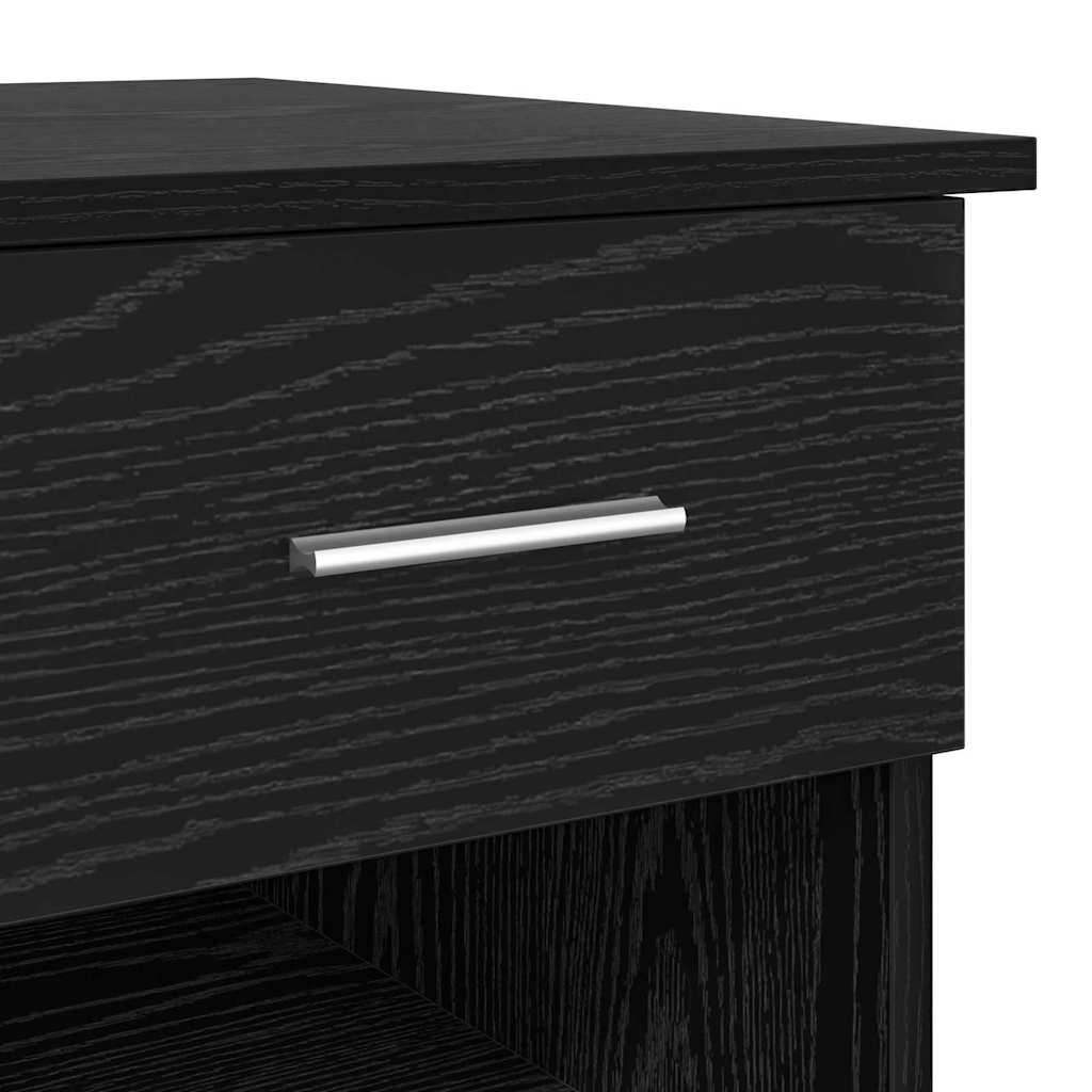 Bureau met lade Zwart Eiken 90 x 49 x 75 cm Bewerkt hout is nu te koop bij PeponiXL, paradijselijk wonen!