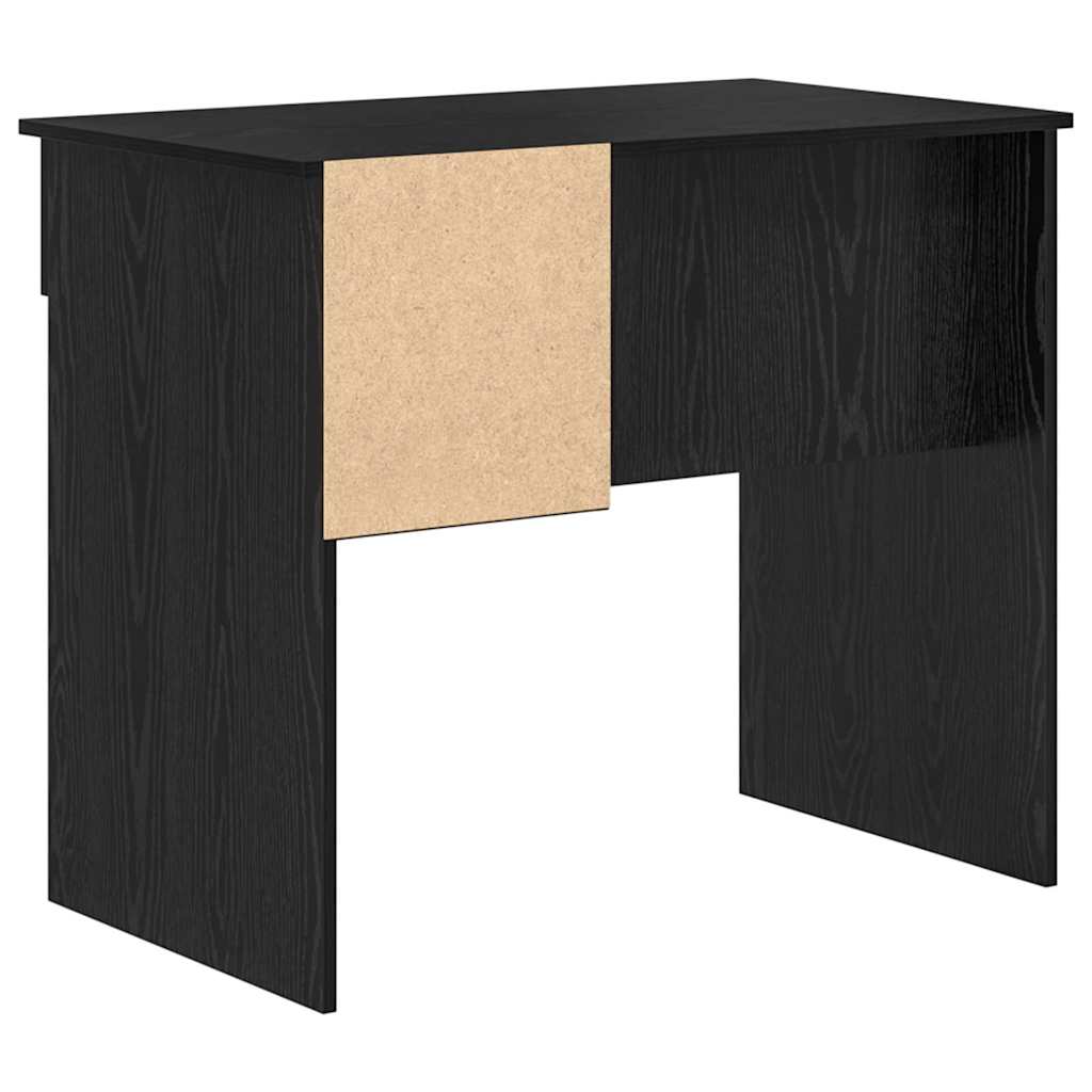 Bureau met lade Zwart Eiken 90 x 49 x 75 cm Bewerkt hout is nu te koop bij PeponiXL, paradijselijk wonen!
