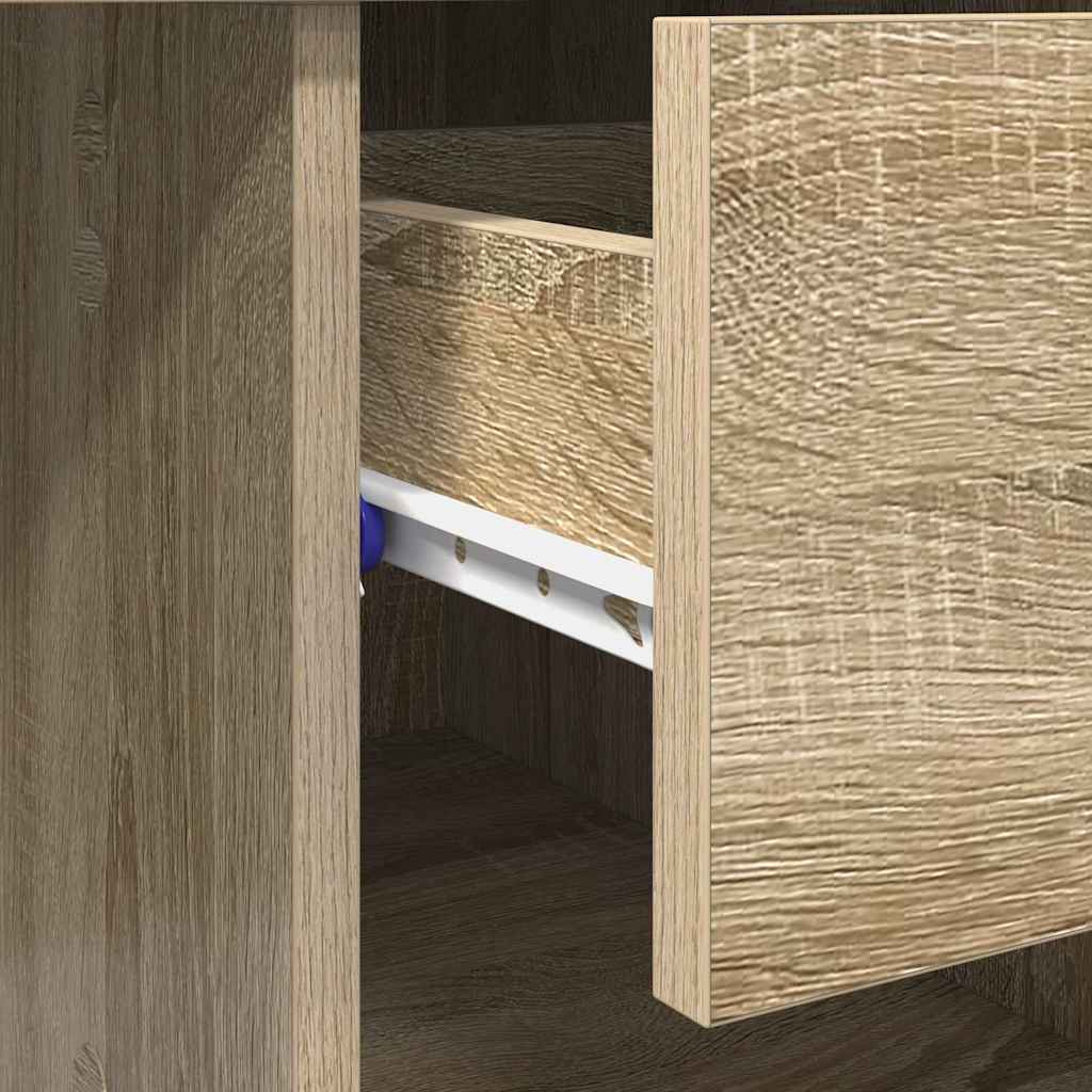 Bureau met lade Sonoma Eiken 90 x 49 x 75 cm Bewerkt hout is nu te koop bij PeponiXL, paradijselijk wonen!