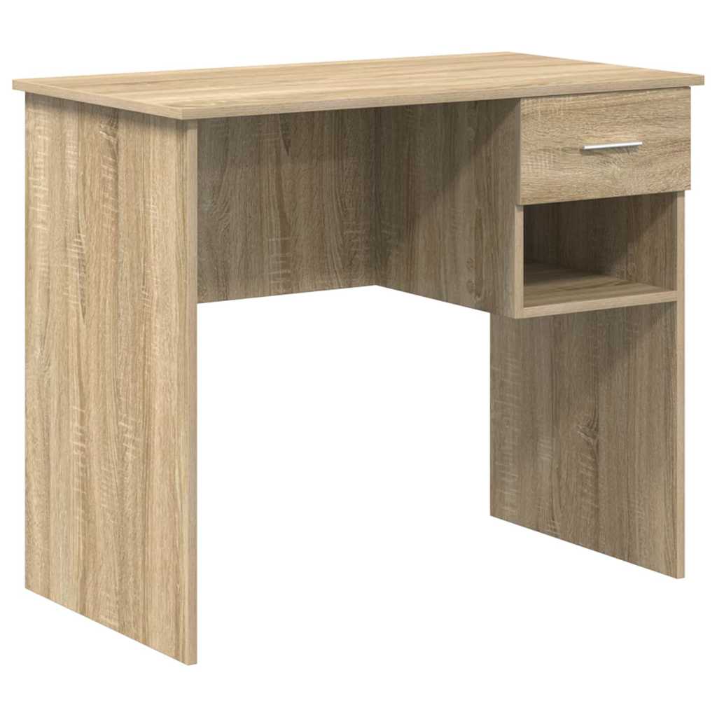 Bureau met lade Sonoma Eiken 90 x 49 x 75 cm Bewerkt hout is nu te koop bij PeponiXL, paradijselijk wonen!