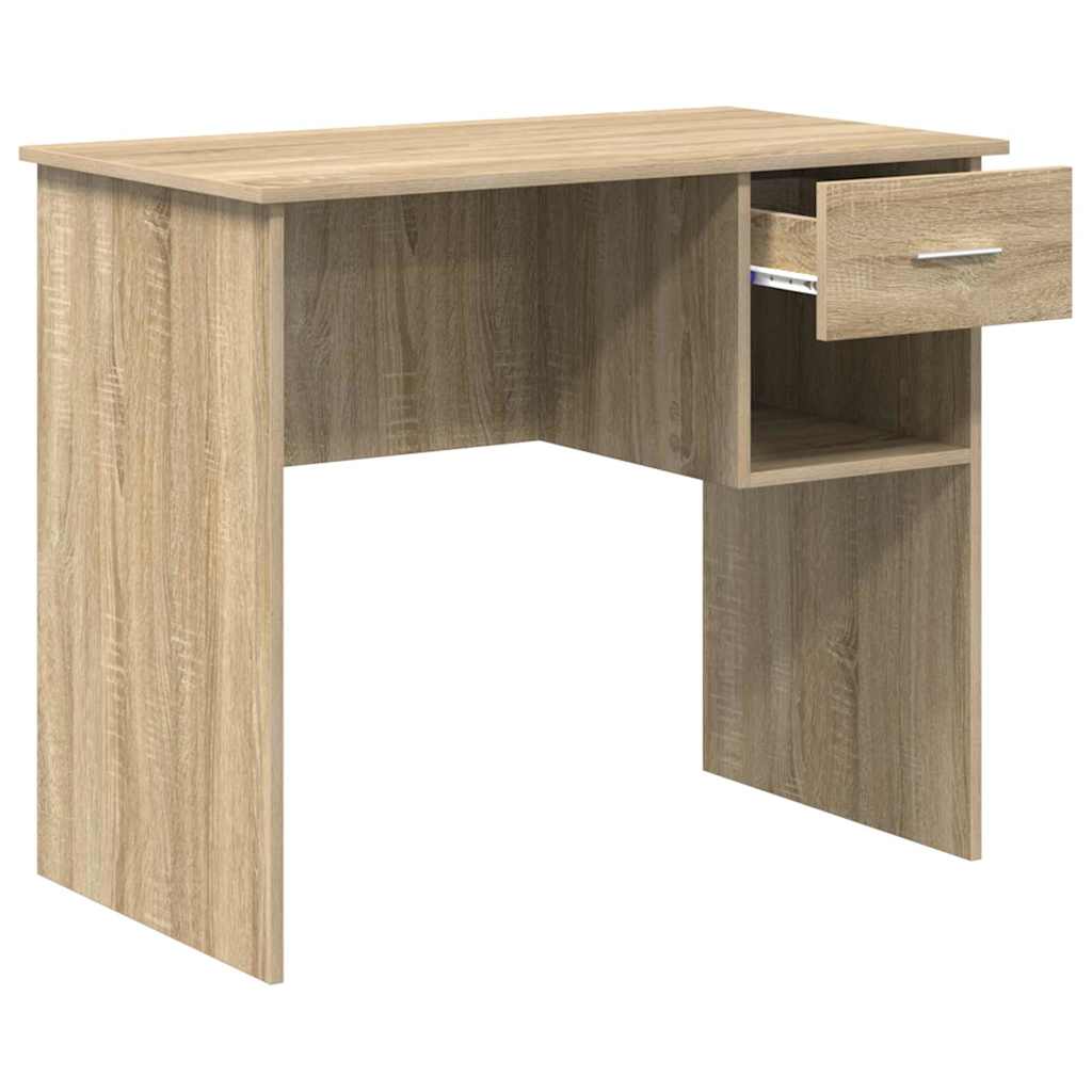 Bureau met lade Sonoma Eiken 90 x 49 x 75 cm Bewerkt hout is nu te koop bij PeponiXL, paradijselijk wonen!