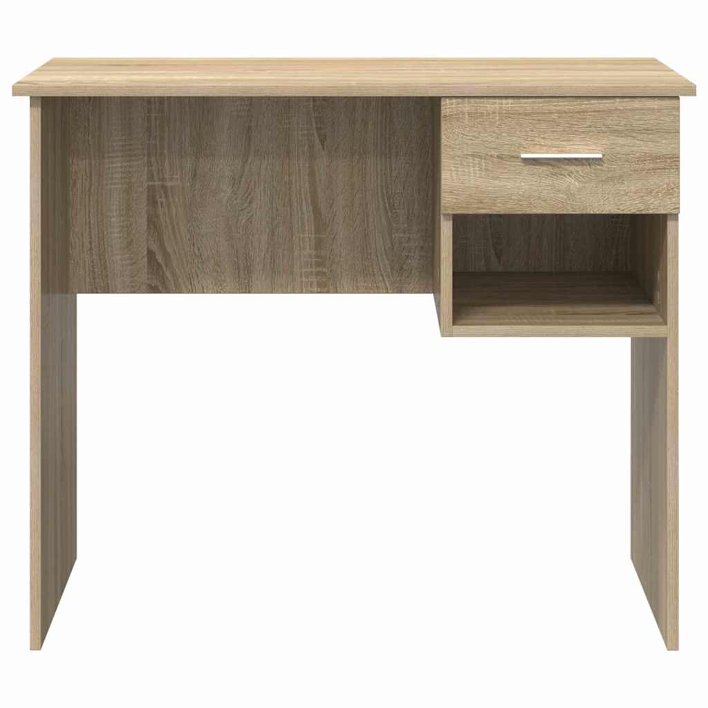 Bureau met lade Sonoma Eiken 90 x 49 x 75 cm Bewerkt hout is nu te koop bij PeponiXL, paradijselijk wonen!