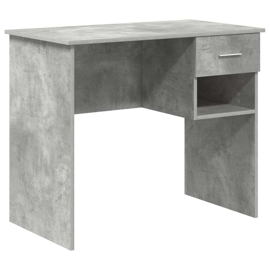 Bureau met lade Beton Grijs 90 x 49 x 75 cm Bewerkt hout is nu te koop bij PeponiXL, paradijselijk wonen!