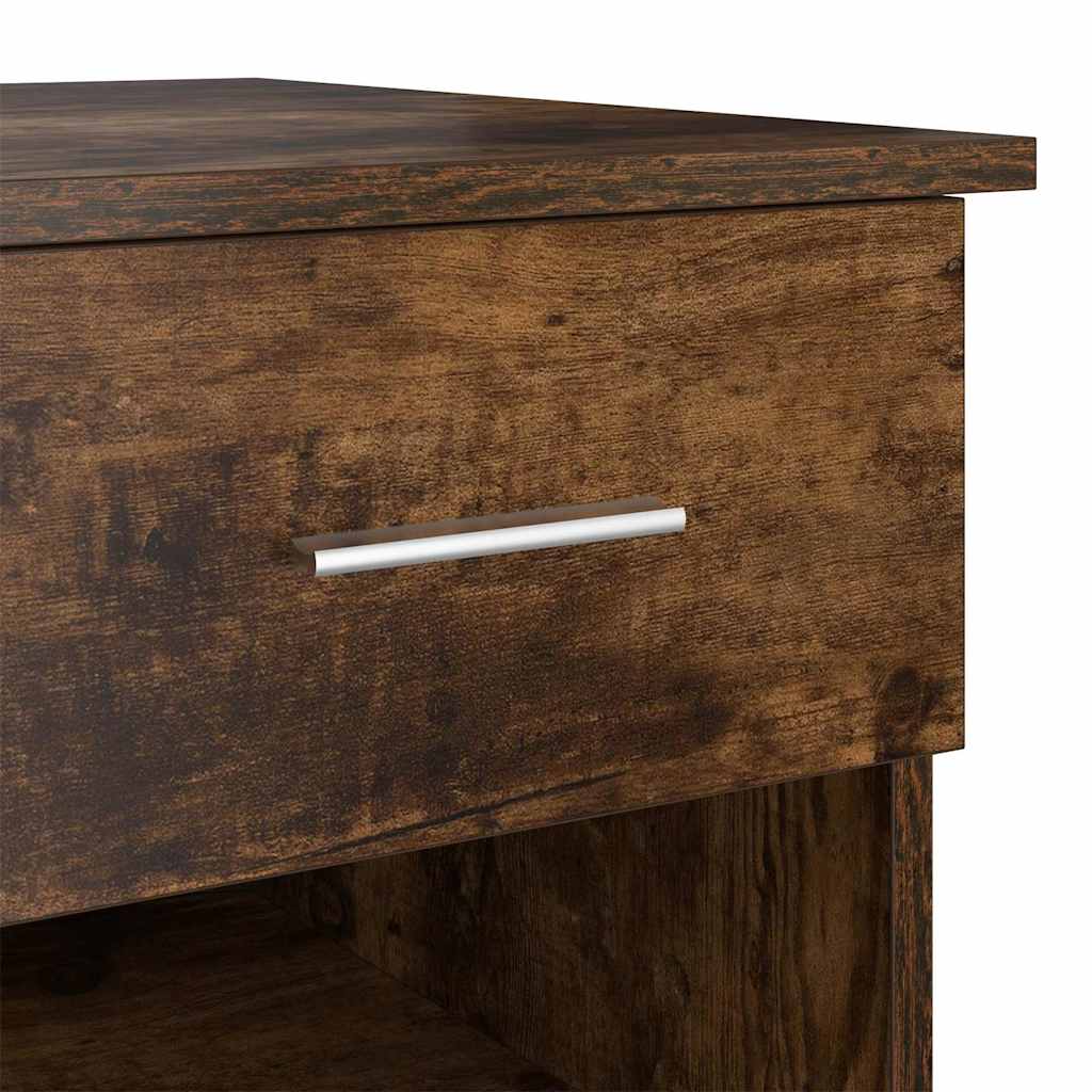 Bureau met lade Gerookt eiken 90 x 49 x 75 cm Bewerkt hout is nu te koop bij PeponiXL, paradijselijk wonen!