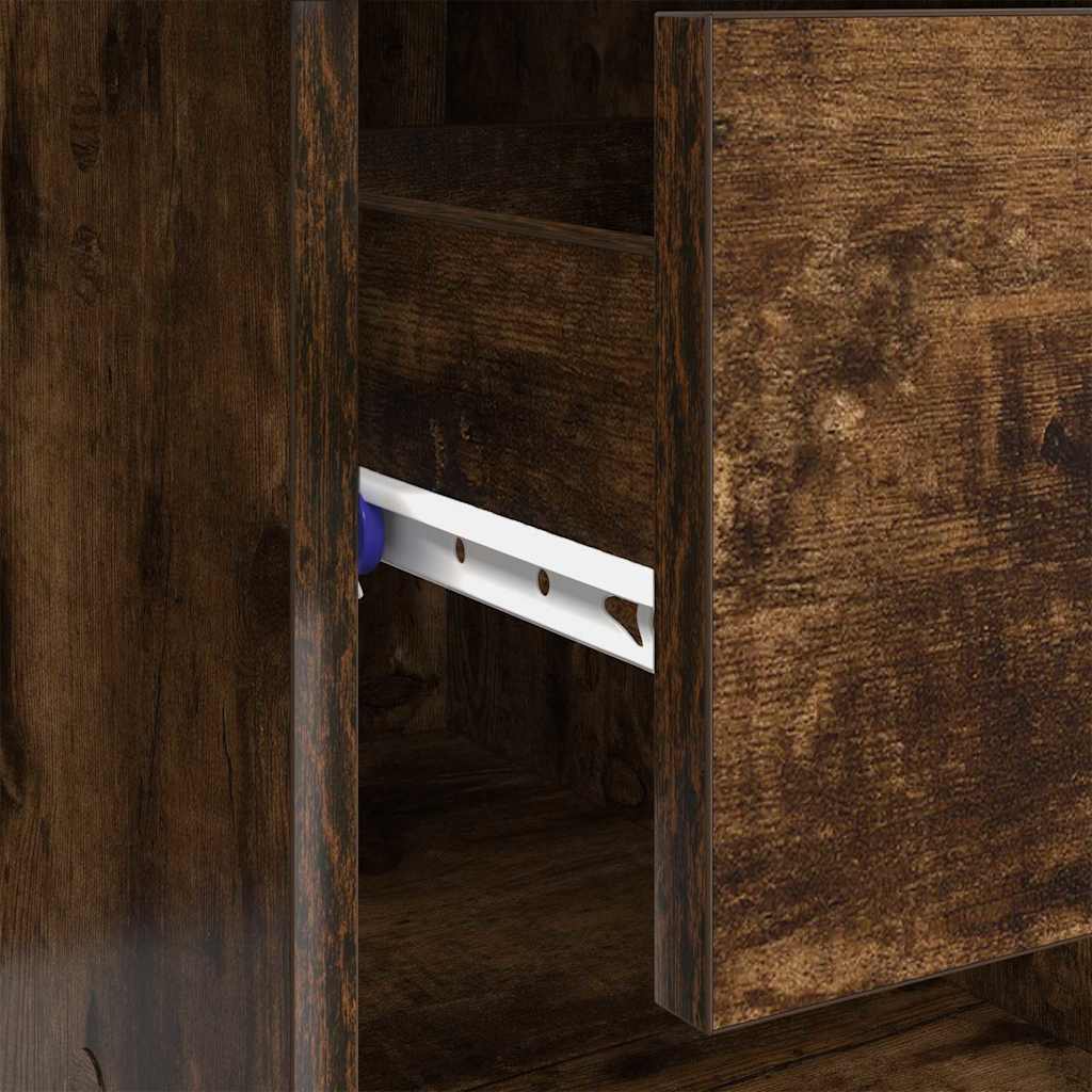 Bureau met lade Gerookt eiken 90 x 49 x 75 cm Bewerkt hout is nu te koop bij PeponiXL, paradijselijk wonen!