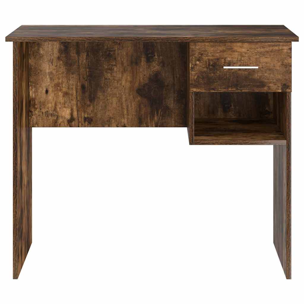 Bureau met lade Gerookt eiken 90 x 49 x 75 cm Bewerkt hout is nu te koop bij PeponiXL, paradijselijk wonen!