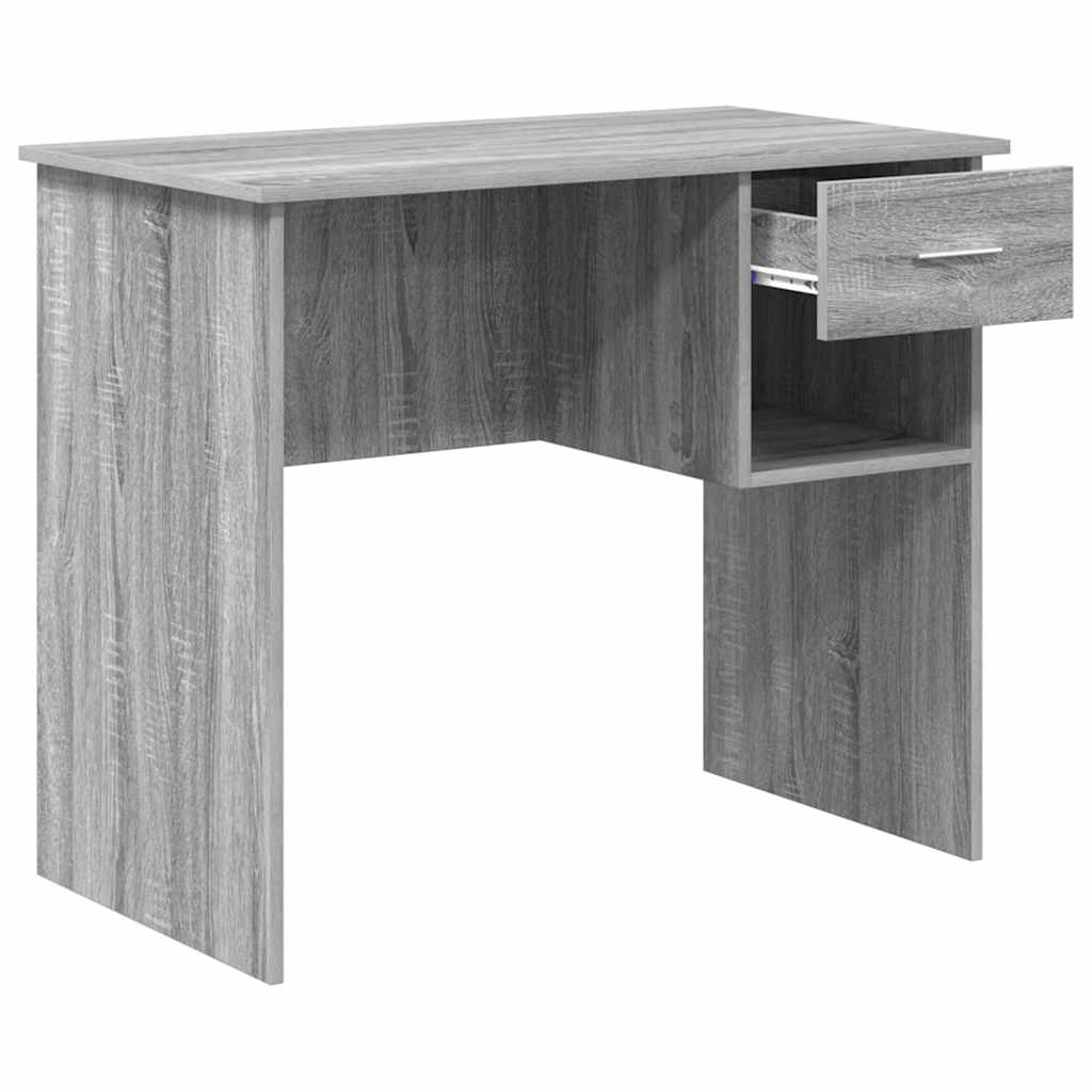 Bureau met lade Grijs Sonoma 90 x 49 x 75 cm Bewerkt hout is nu te koop bij PeponiXL, paradijselijk wonen!
