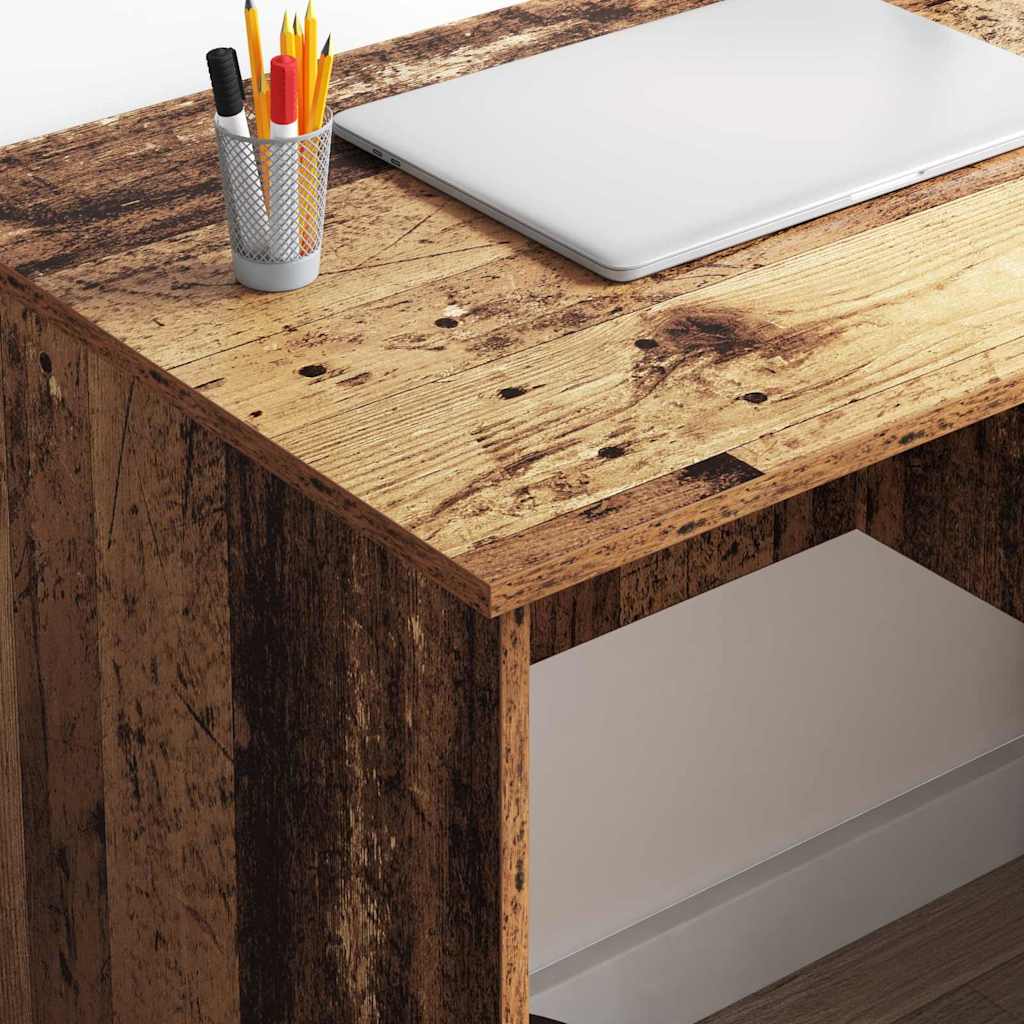Bureau met lade met plank Oud Hout 90 x 49 x 75 cm Bewerkt hout is nu te koop bij PeponiXL, paradijselijk wonen!