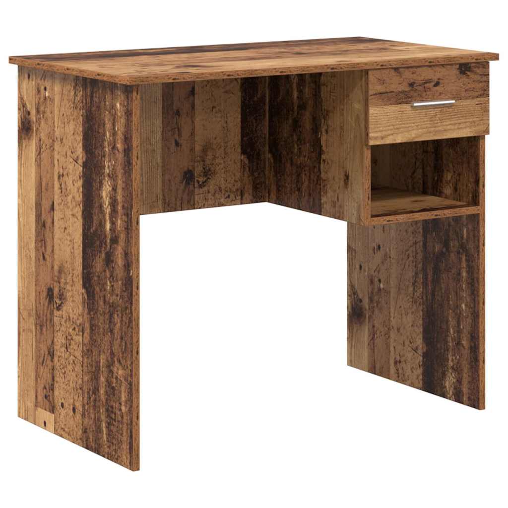 Bureau met lade met plank Oud Hout 90 x 49 x 75 cm Bewerkt hout is nu te koop bij PeponiXL, paradijselijk wonen!
