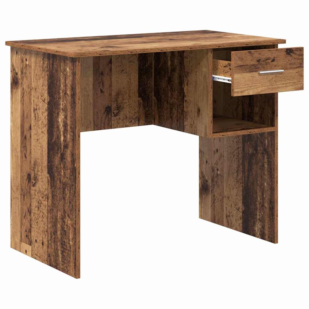 Bureau met lade met plank Oud Hout 90 x 49 x 75 cm Bewerkt hout is nu te koop bij PeponiXL, paradijselijk wonen!