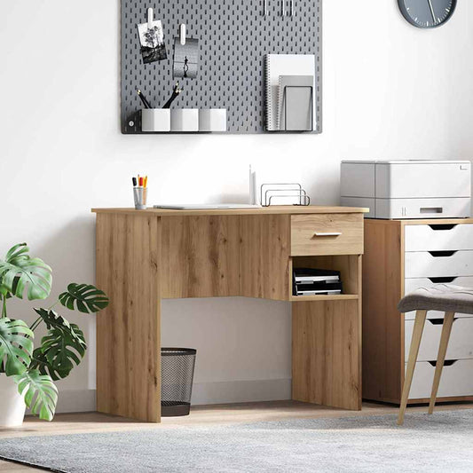 Bureau met lade Artisan Eiken 90 x 49 x 75 cm Bewerkt hout is nu te koop bij PeponiXL, paradijselijk wonen!