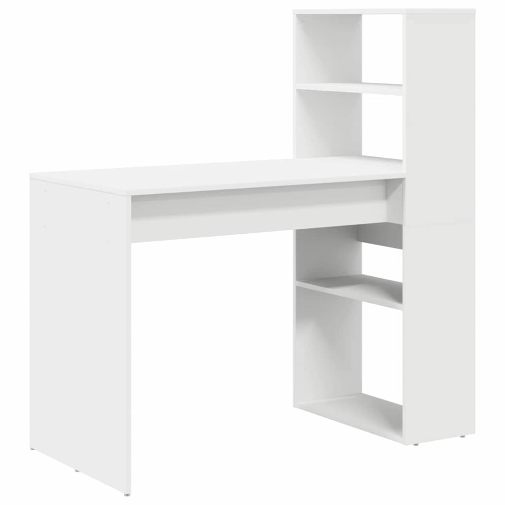 Bureau met plank met opslag Wit 113 x 54 x 120 cm Bewerkt hout is nu te koop bij PeponiXL, paradijselijk wonen!