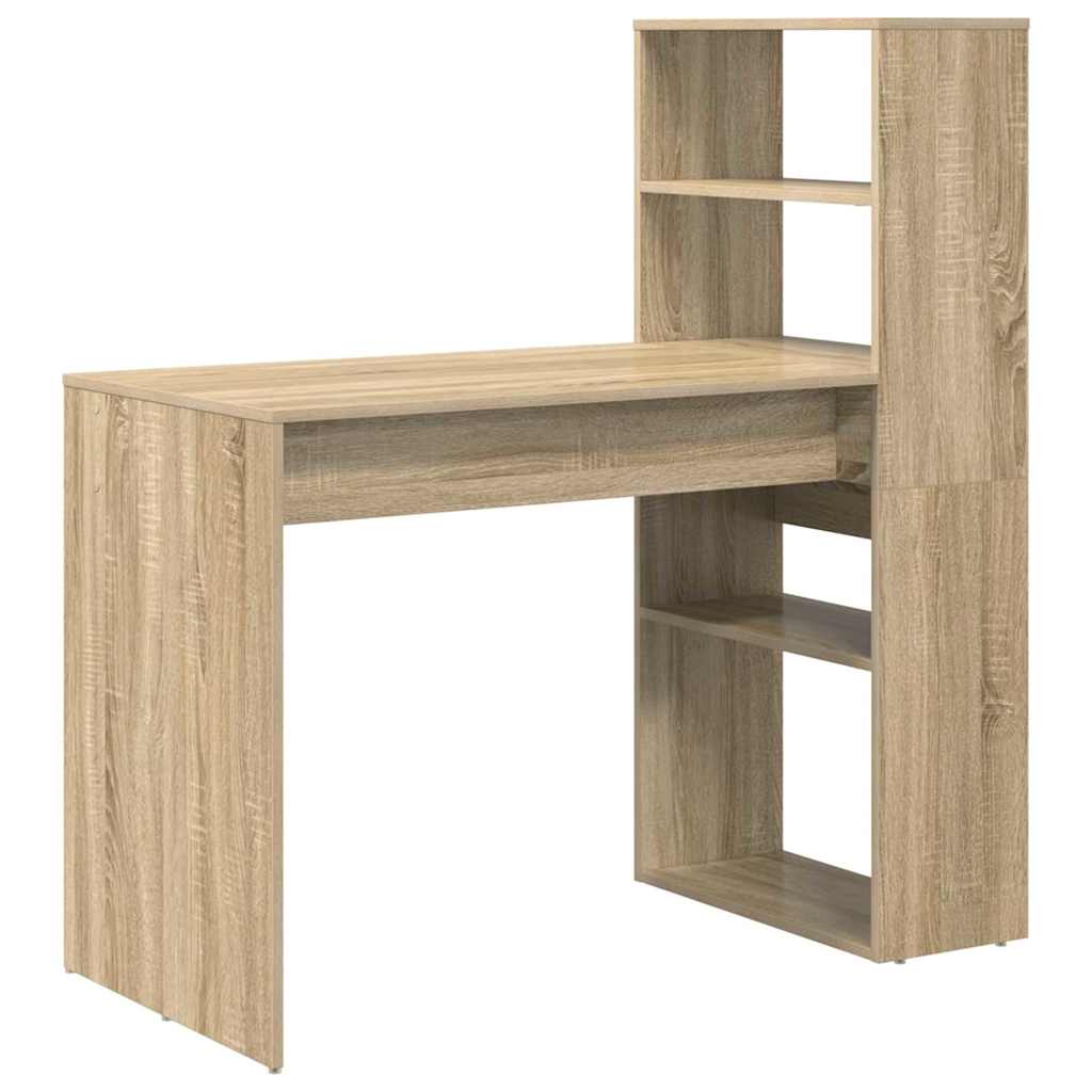 Bureau met plank Sonoma Eiken 113 x 54 x 120 cm Bewerkt hout is nu te koop bij PeponiXL, paradijselijk wonen!