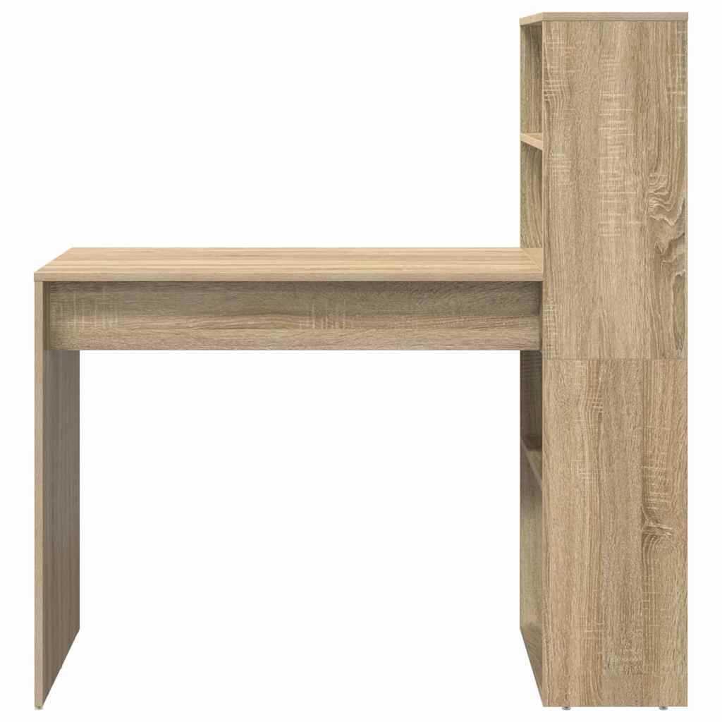 Bureau met plank Sonoma Eiken 113 x 54 x 120 cm Bewerkt hout is nu te koop bij PeponiXL, paradijselijk wonen!