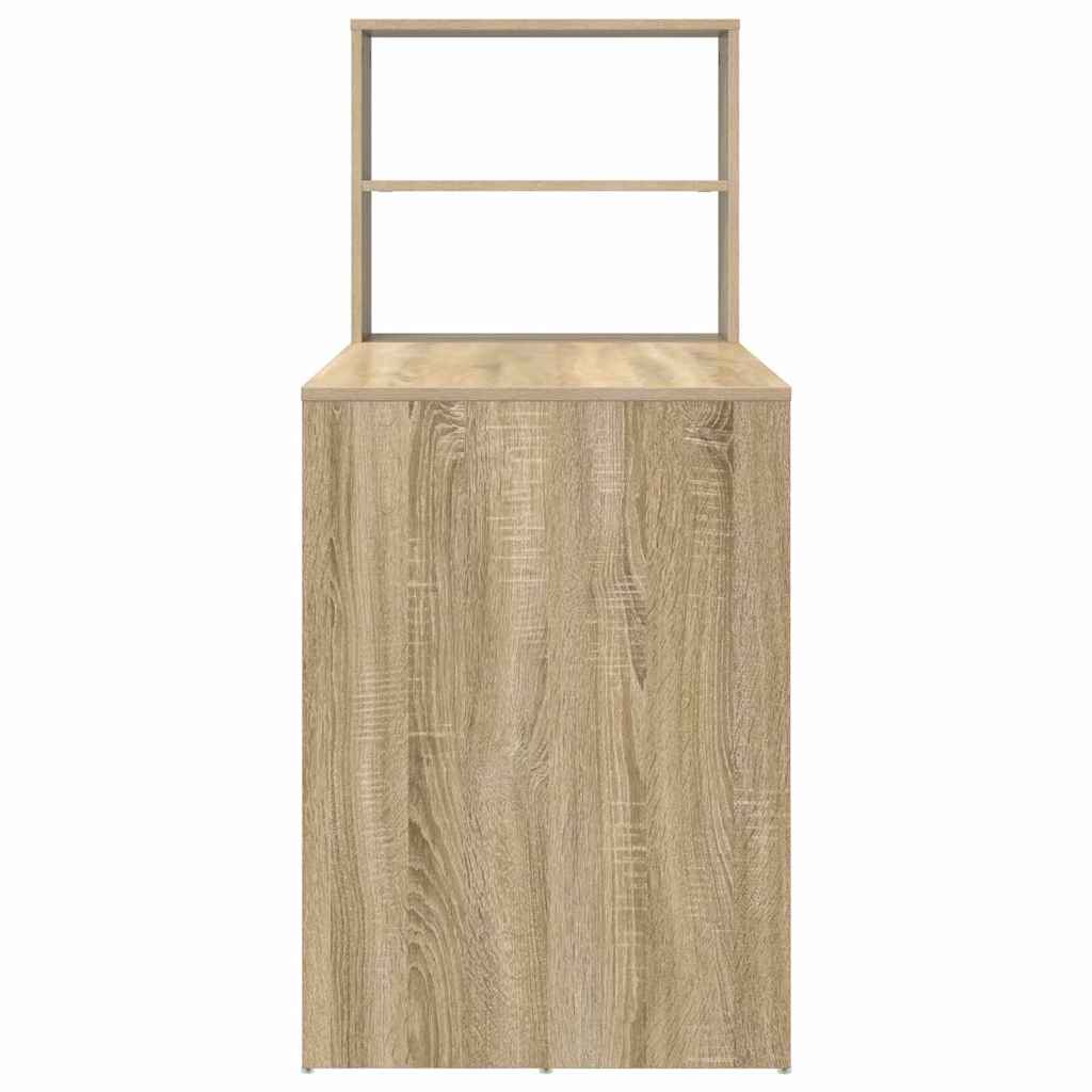 Bureau met plank Sonoma Eiken 113 x 54 x 120 cm Bewerkt hout is nu te koop bij PeponiXL, paradijselijk wonen!
