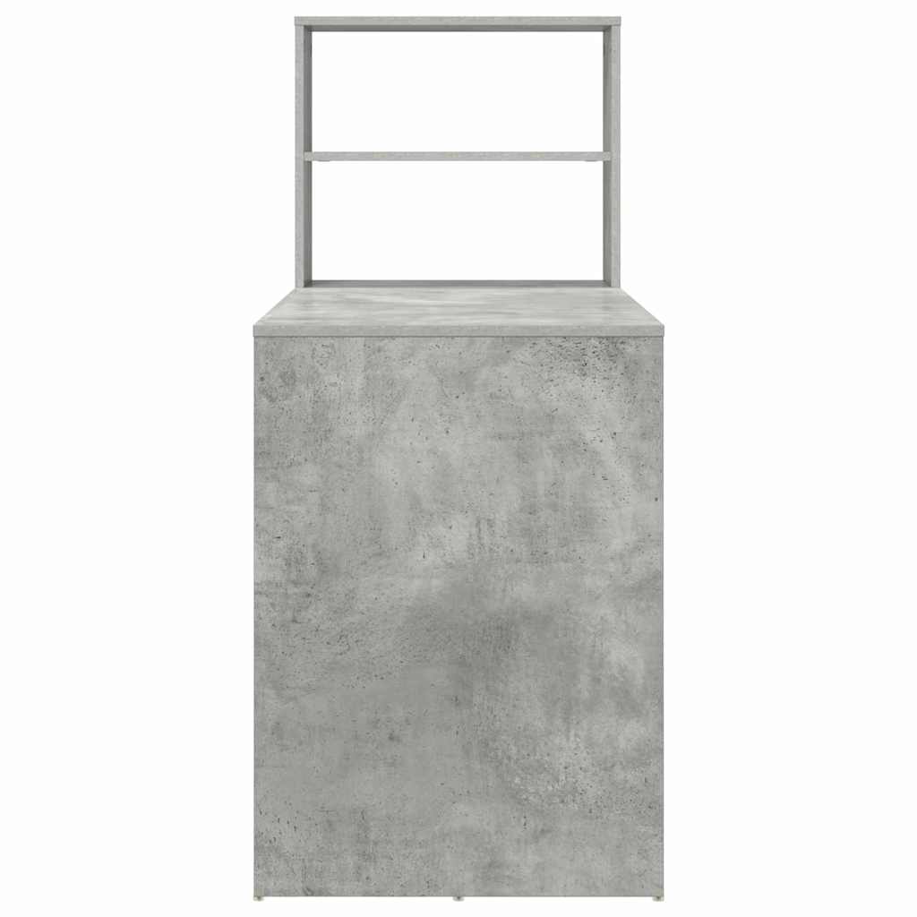 Bureau met plank Beton Grijs 113 x 54 x 120 cm Bewerkt hout is nu te koop bij PeponiXL, paradijselijk wonen!