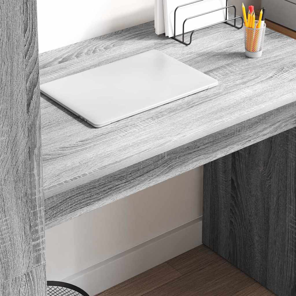 Bureau met plank Grijs Sonoma 113 x 54 x 120 cm Bewerkt hout is nu te koop bij PeponiXL, paradijselijk wonen!