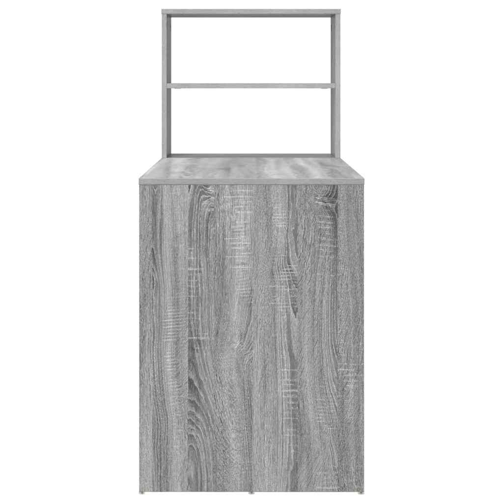 Bureau met plank Grijs Sonoma 113 x 54 x 120 cm Bewerkt hout is nu te koop bij PeponiXL, paradijselijk wonen!