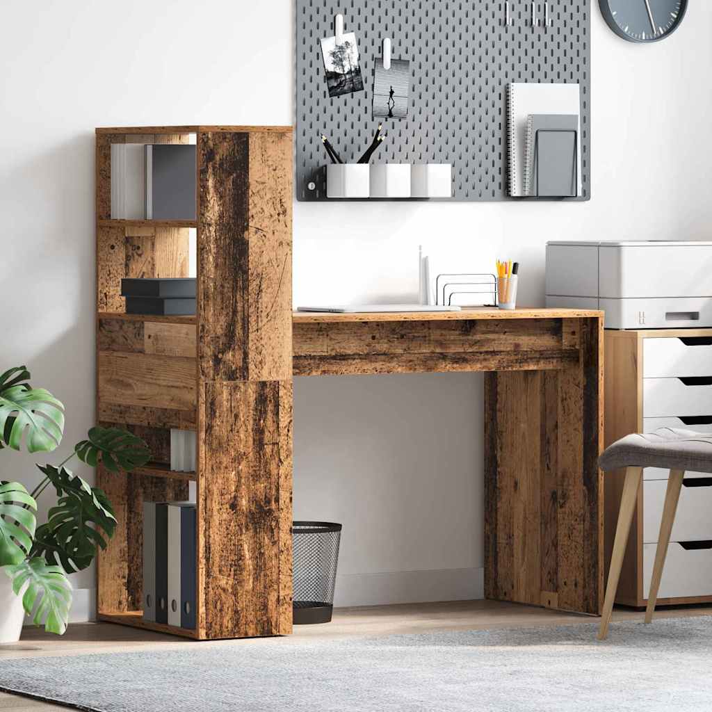 Bureau met plank Oud Hout 113 x 54 x 120 cm Bewerkt hout is nu te koop bij PeponiXL, paradijselijk wonen!