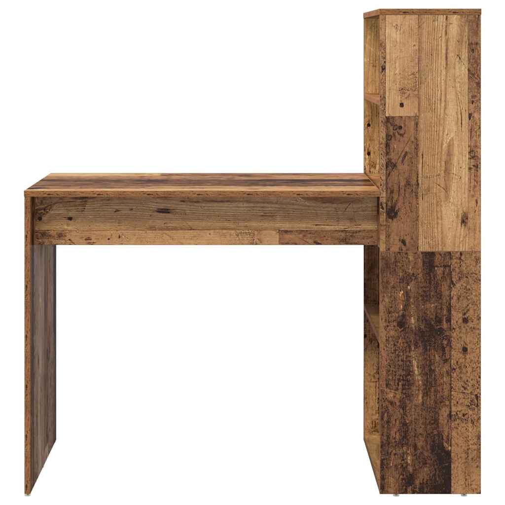 Bureau met plank Oud Hout 113 x 54 x 120 cm Bewerkt hout is nu te koop bij PeponiXL, paradijselijk wonen!