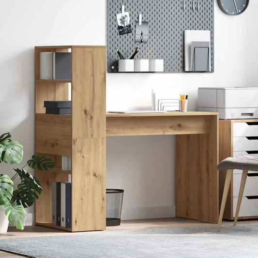 Bureau met plank Artisan Eiken 113 x 54 x 120 cm Bewerkt hout is nu te koop bij PeponiXL, paradijselijk wonen!