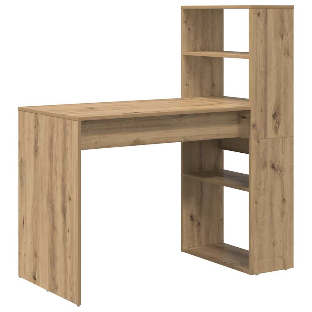 Bureau met plank Artisan Eiken 113 x 54 x 120 cm Bewerkt hout is nu te koop bij PeponiXL, paradijselijk wonen!