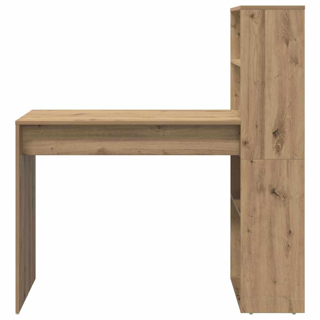 Bureau met plank Artisan Eiken 113 x 54 x 120 cm Bewerkt hout is nu te koop bij PeponiXL, paradijselijk wonen!
