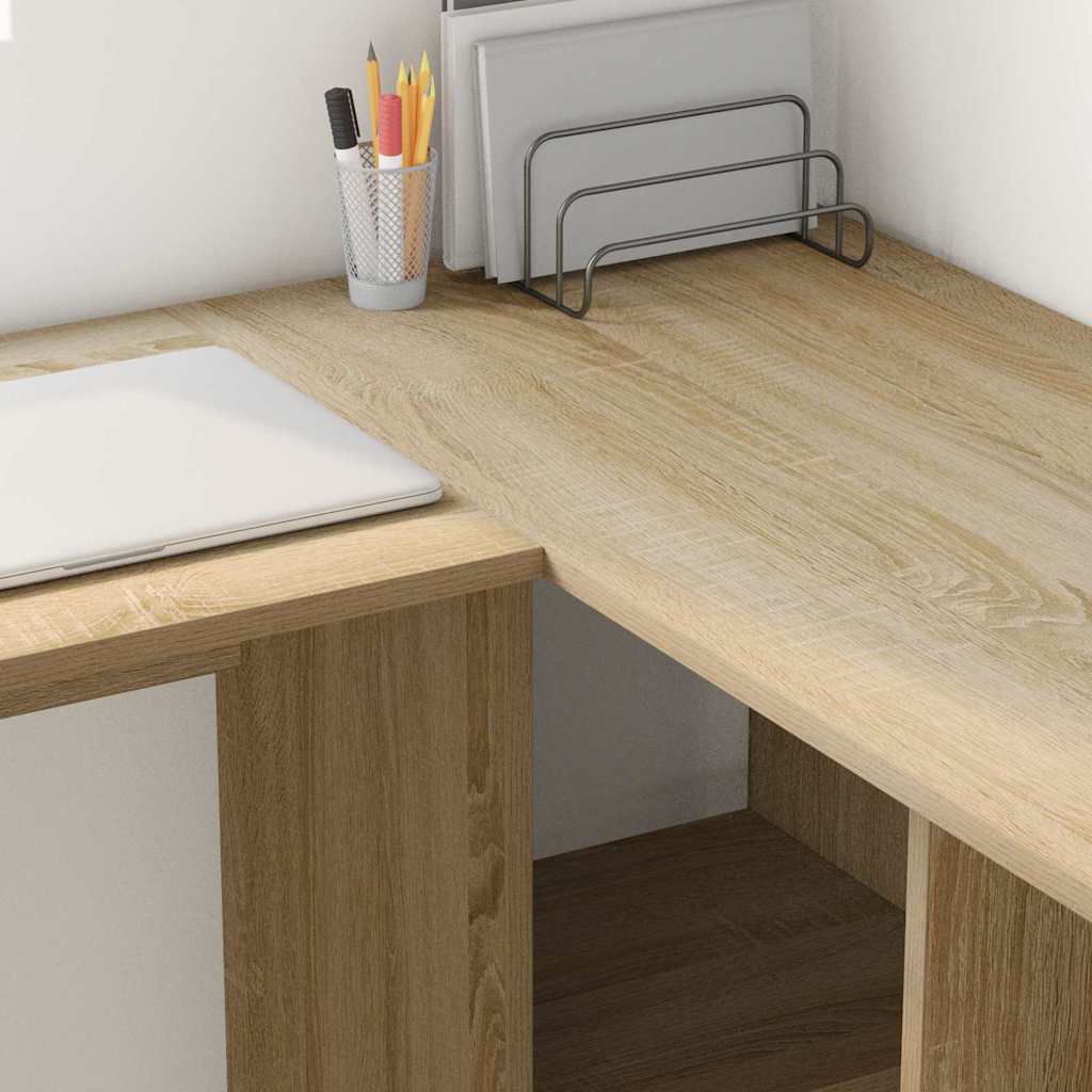 Bureau met plank Sonoma Eiken 142 x 102 x 73 cm Bewerkt hout is nu te koop bij PeponiXL, paradijselijk wonen!